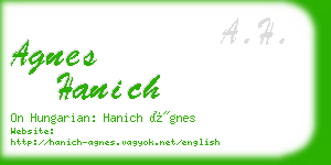 agnes hanich business card